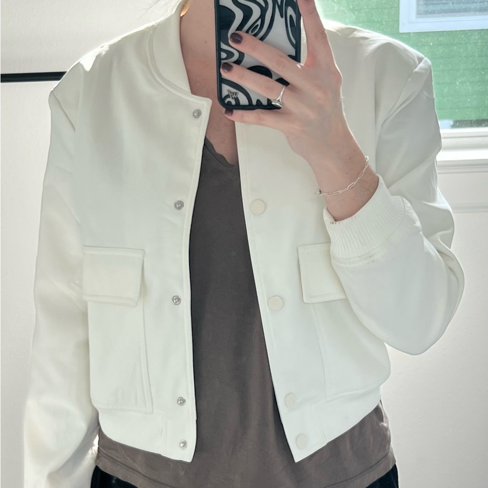 Women's Cream Bomber Jacket